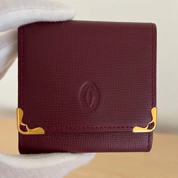 Cartier Coin Case Wallet Bordeaux BNWOT Vintage