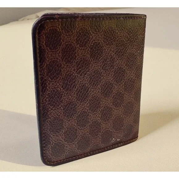 Celine Wallet Triomphe Monogram Leather ID & Card Holder Brown