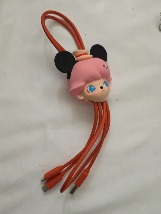 NWT Pop Mart X Disney Dimoo World 2 In 1 Cell Phone Cable Mickey Mouse TV Show