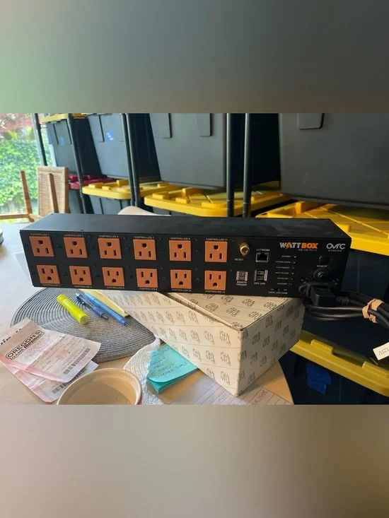 WattBox Power Conditioner Surge Protector - Black with Orange Outlets