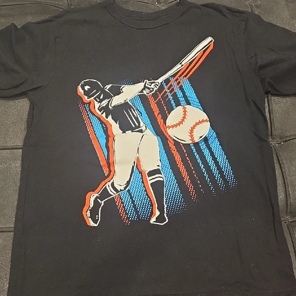 The Children's Place Black Tee with Baseball Graphic