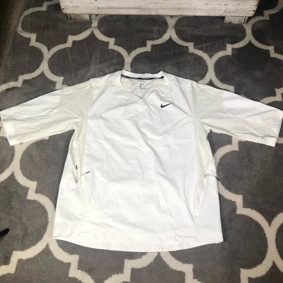 Nike Jacket Mens Size Large Baseball White Hot 897383-100 Pullover 3/4 Sleeve