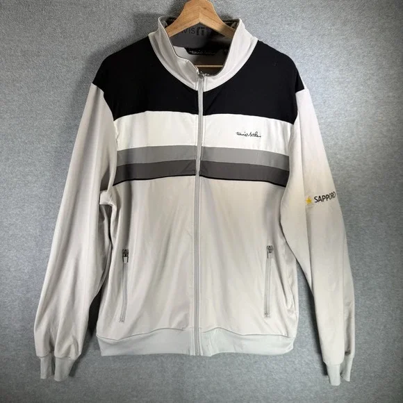 Travis Mathew Sapporo Golf Track Jacket Lightweight Mens XL Black Gray Full Zip
