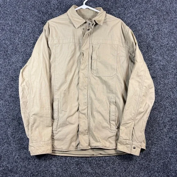Carbon2Cobalt Mens Khaki Tan‎ 100% Cotton Full Zip Utility Jacket Size L