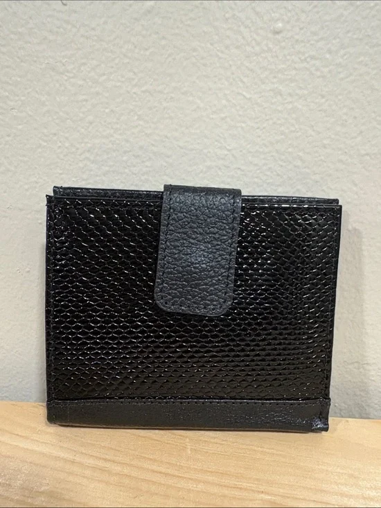 Black Textured Leather Wallet