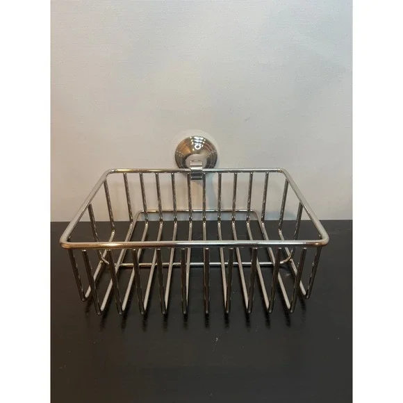Pottery Barn Mercer Shower Caddy Polished Nickel Wall Mount Wire Basket 9