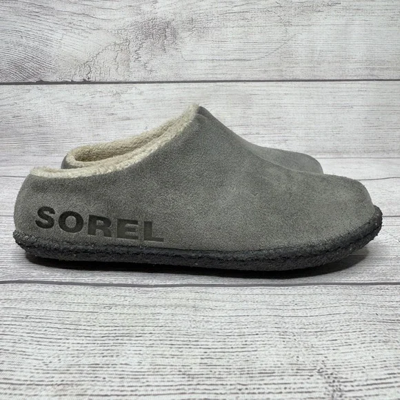Sorel Suede Clog Slippers Faux Fur Lined Warm Cozy Comfy Kids Size 1‎