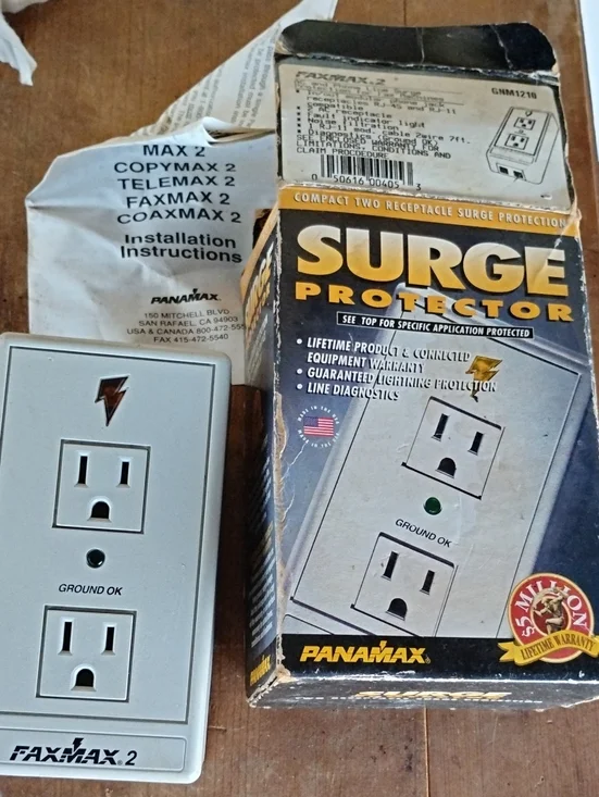 Panamax Gray Two-Outlet Surge Protector Plug-In