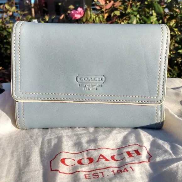 New, Vintage, Coach Legacy Blue Leather Card Wallet