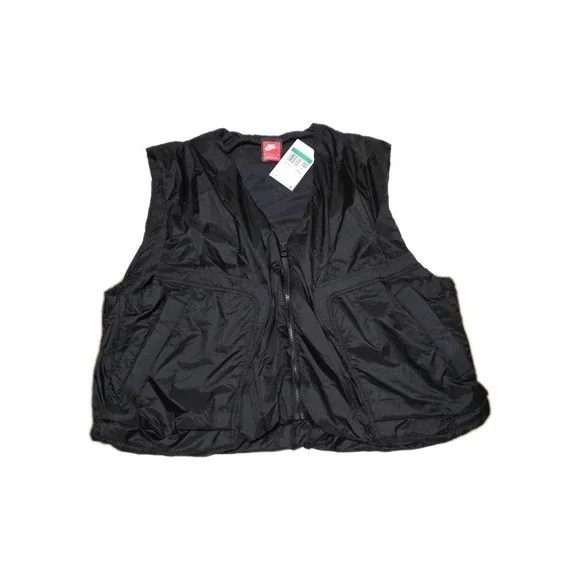 Nike Tech Woven Zip Sports Nylon Vest Black Loose Fit HM4262-010 Sz XL New $180