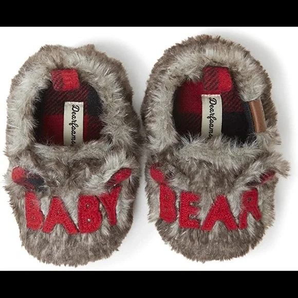 Baby Bear Slippers 6 - 9 Mo Dearfoams Holiday NWT