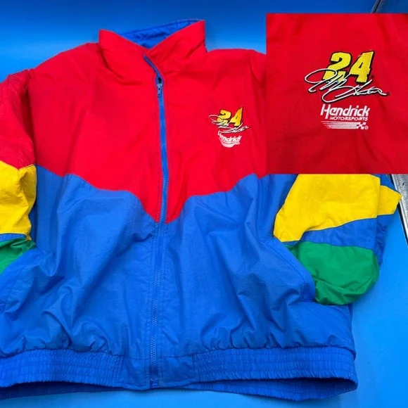 Jeff Gordon 24 Hendrick Motorsports Nascar Jacket Men's‎ Red Blue Yellow Green