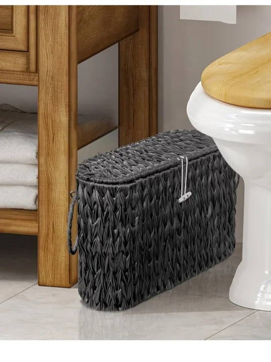 Woven Bath Tissue Storage Basket - Charcoal