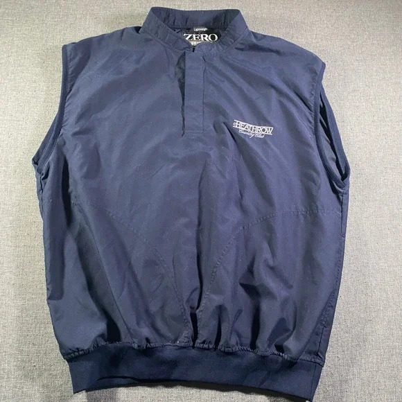 ZERO Restriction Golf Vest Mens L Lightweight Navy Lightweight Windshirt