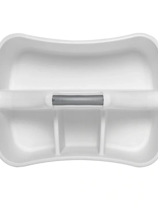 White Plastic Bathtub Caddy Tray with Handle