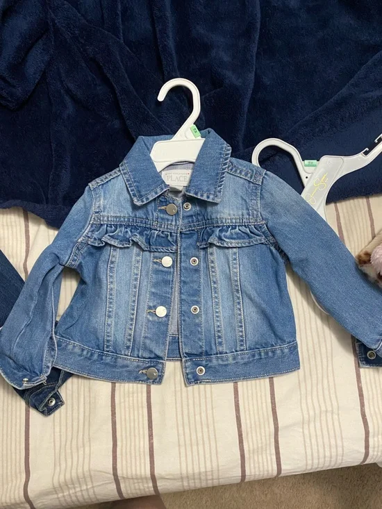 The Children's Place Blue Ruffle Denim Jacket
