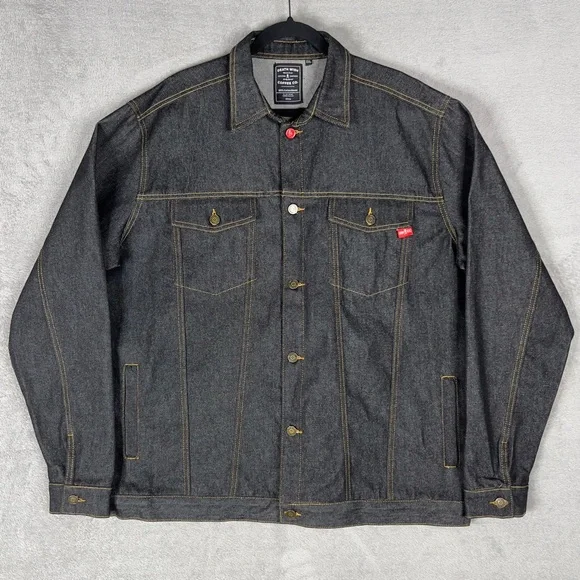 Death Wish Coffee Co. Limited Edition Jean Jacket Men's 2XL Dark Wash Denim‎