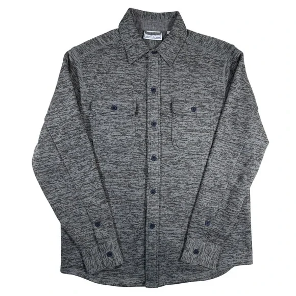 Southern Tide Mens Grey Space Dye Knit Button Front Shirt Jacket Shacket Size M