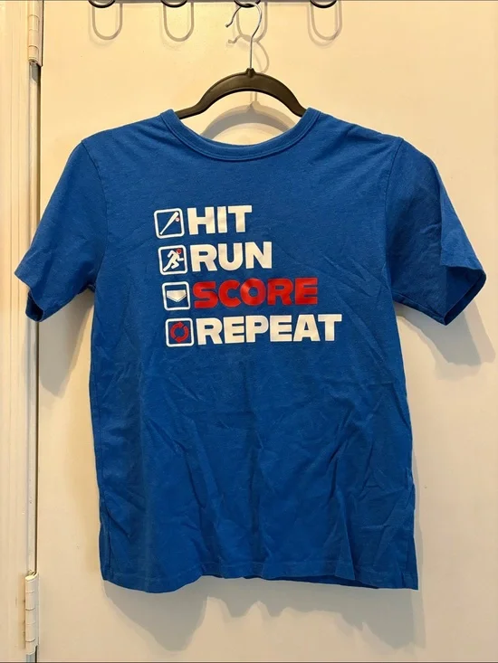 ⭐️BUNDLE TO SAVE The Children's Place Blue 'Hit’ Graphic Tee Size 10-12 Boys
