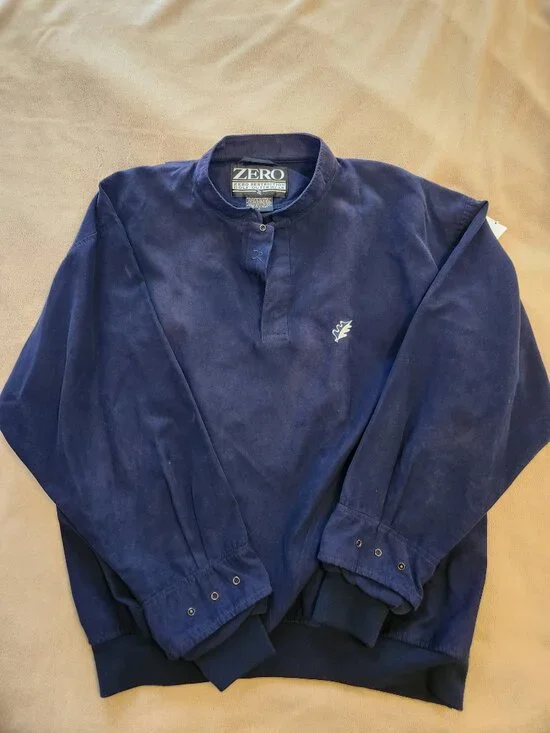 Zero Restriction Men's 1/4 Snap‎ Pullover Golf Jacket Navy Blue • USA • Large