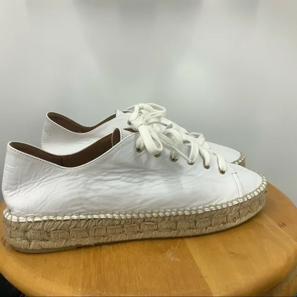 Pima2 White leather espadrille platform sneaker 40