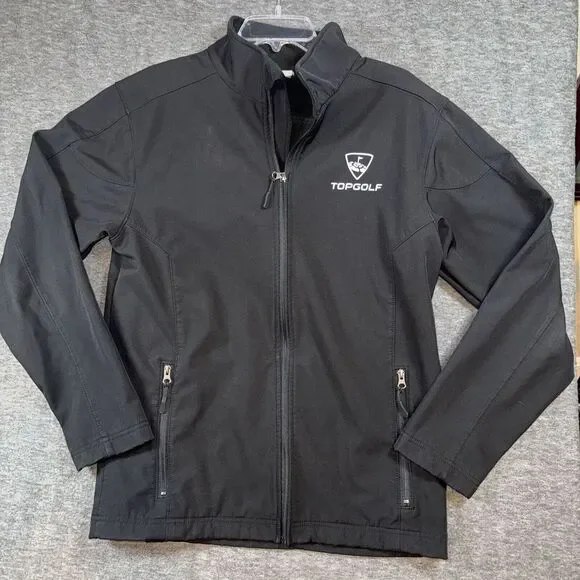 Top Golf HPI Direct Employee Mens Soft Shell Mock Neck Jacket Black Sz Medium
