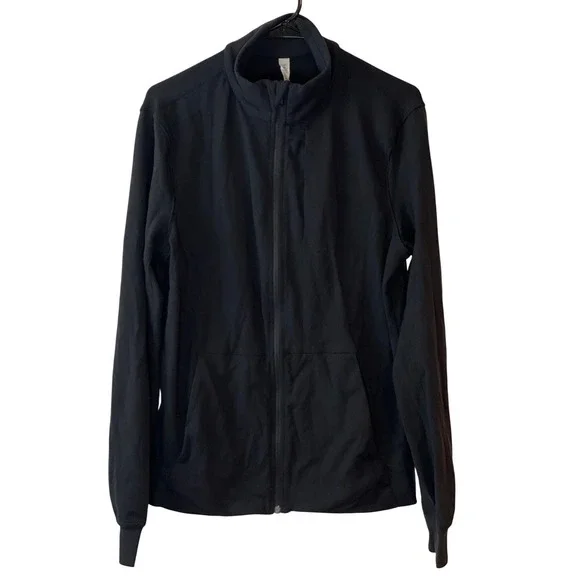 Lululemon Athletica Mens Sojourn Jacket Black Full Zip Mock Neck Size‎ M H6