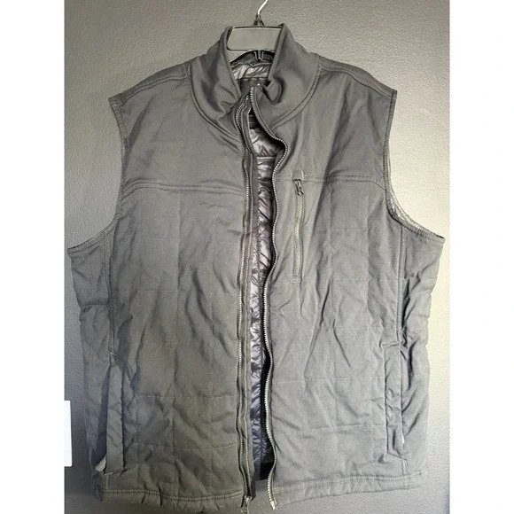 Prana Zion Quilted Vest Mens Extra Large Black Puffer Primaloft Full Zip Outdoor