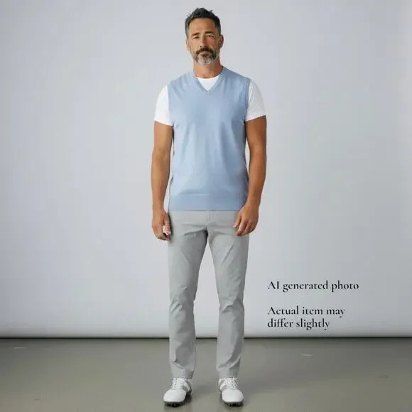 Peter Millar Italian Merino Wool Clear Creek Tahoe Golf Light Blue Vest Top XXL