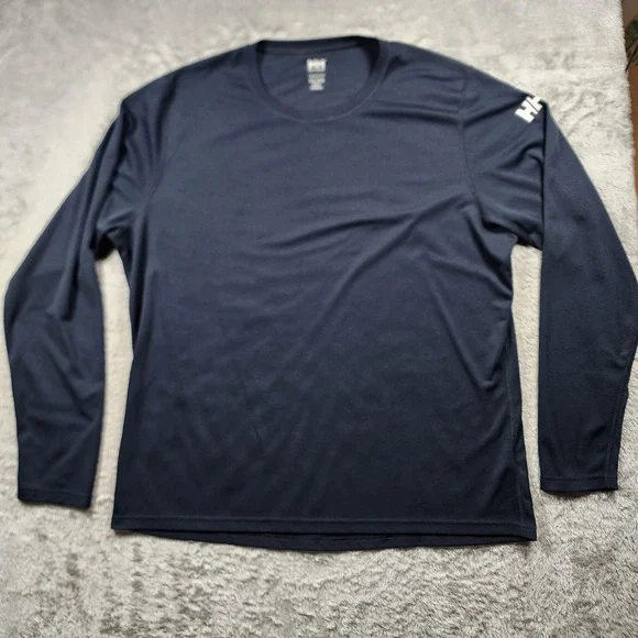 Helly Hansen Shirt Mens 3XL Blue Long Sleeve Performance Base Layer Lightweight