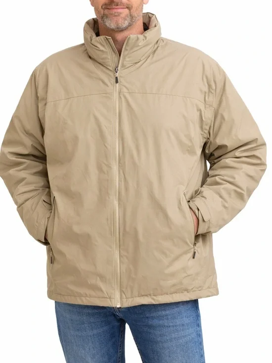 Lands End AquaCheck Insulated Jacket Tan Waterproof Coat XXL 50-52 NWOT