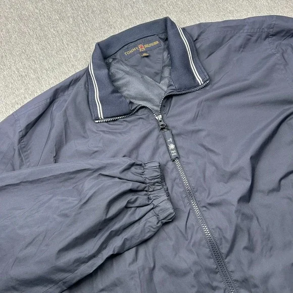 Tommy Hilfiger Golf Full Zip Windbreaker Jacket Mens Large‎ Navy Blue Outdoor