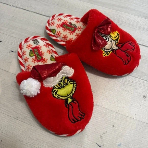 The grinch kids slipper grinch Cindy Lou‎ little kids 11/12