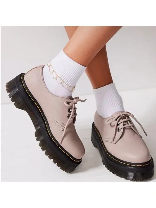 Dr. Martens || 1461 II Pisa Leather Platform Quad Sole 3 Eye Vintage Taupe 41