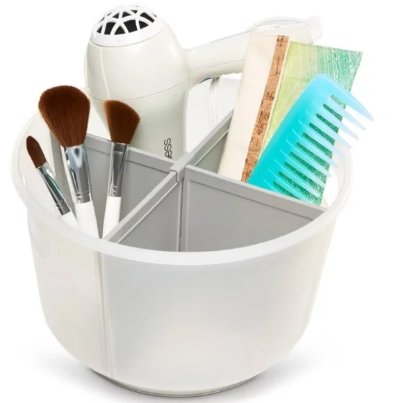 Madesmart divided bath tote frost/gray