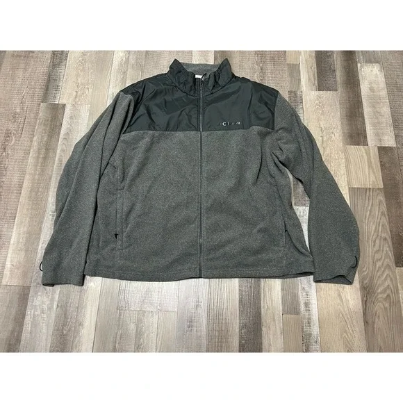 Columbia Men's 4x Soft Shell Jacket Grey Black Fleece Lined‎ Full Zip Pockets