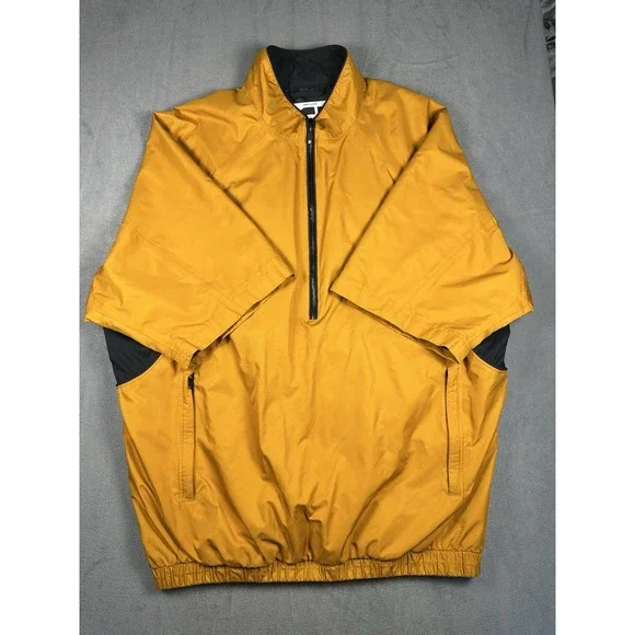 FootJoy DryJoys Tour Collection Golf Pullover Jacket Men's L Yellow Half Zip