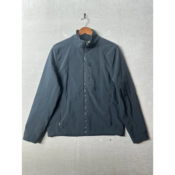 Polo Ralph Lauren Softshell Jacket Black Fleece Plaid Lining Mens Medium Mock