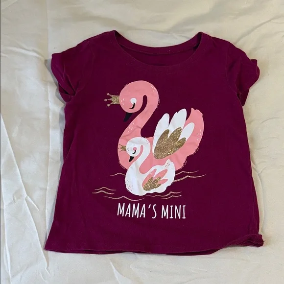 The Children's Place Pink and Gold Swan Tee