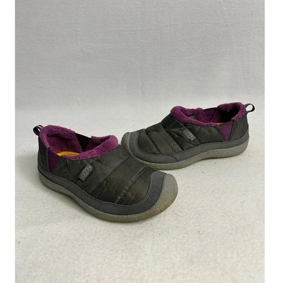 Gorpcore Keen Kids Size 3 Grey Purple Howser II Quilted Slipper Shoes 1023920