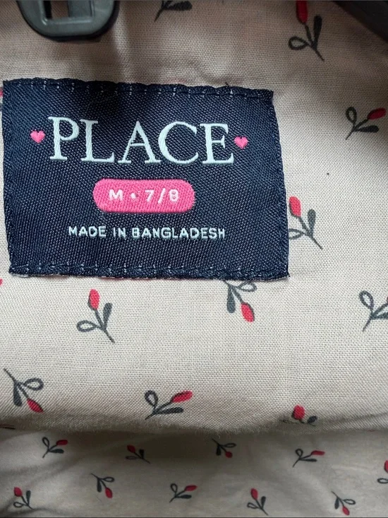 The Children's Place Olive Green Utility Jacket with Floral Lining