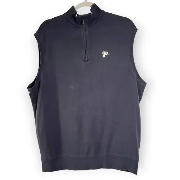 Peter Millar 1/4 Zip Pima Cotton Golf Vest SIZE XL Navy Pullover Peru