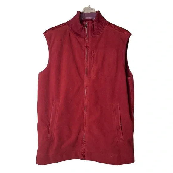 𝅺Banana Republic Red Men Zippered Cozy Comfy Vest