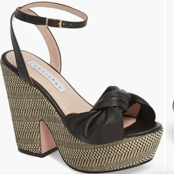 James Chan retro bow platform sandals