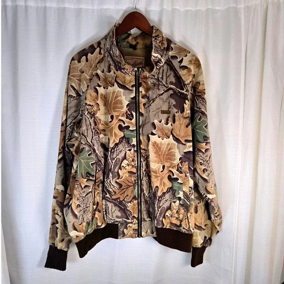 Woolrich Advantage Camo Jacket Mens 2XL Full Zip Bomber Outdoor‎ Hunting Unlined