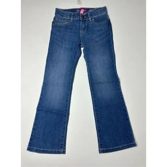 NWT THE CHILDREN'S PLACE Indigo Stone Blue Bootcut Jeans Sz 6 Adjustable Waist