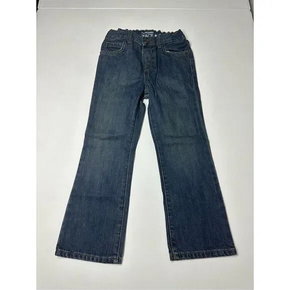 NWT The Children's Place Bootcut Jeans Boys Size 5T Dark Blue Adjustable Waist