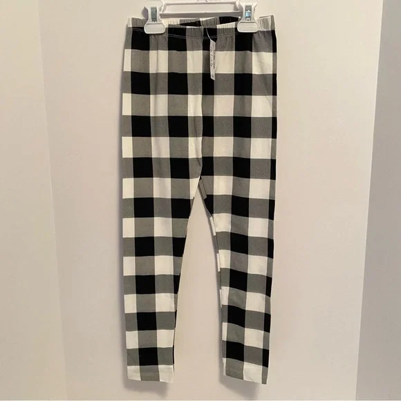 The Children's Place Black & White Buffalo Check Plaid Leggings Size M (7-8) NWT
