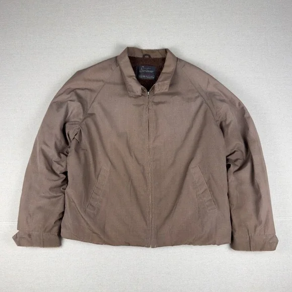Vtg Sears Sportswear Jacket Men's‎ L Brown 50s 60s Pile Lined Bomber Harrington