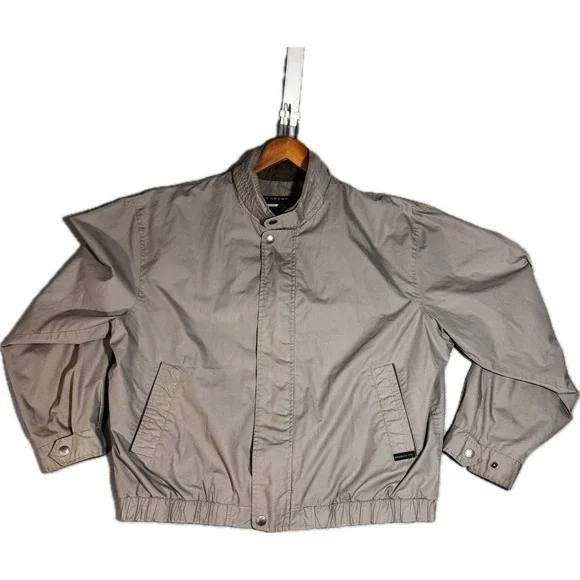 Members Only Mariner Jacket Mens XL Tan Khaki FullZip Windbreaker Bomber VTG 90s